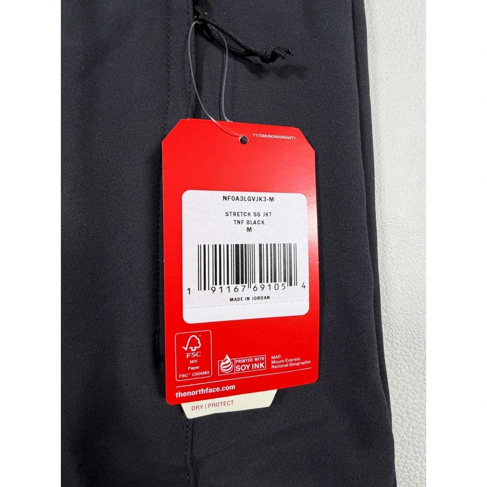The North Face Mens WindWall SS Stretch Softshell Jacket Black NF0A3LGV M‎ NEW